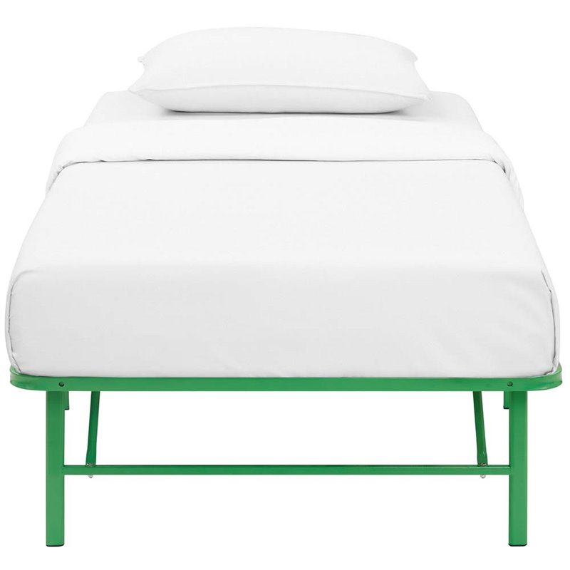 Modway Horizon Stainless Steel Twin Metal Bed Frame in Green