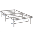 Modway Horizon Twin Modern Style Stainless Steel Bed Frame in Gray