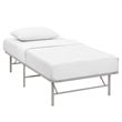 Modway Horizon Twin Modern Style Stainless Steel Bed Frame in Gray