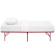 Modway Horizon Stainless Steel Twin Metal Bed Frame in Red