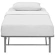 Modway Horizon Stainless Steel Twin Metal Bed Frame in Silver