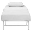 Modway Horizon Stainless Steel Twin Metal Bed Frame in White