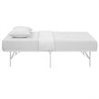 Modway Horizon Stainless Steel Twin Metal Bed Frame in White