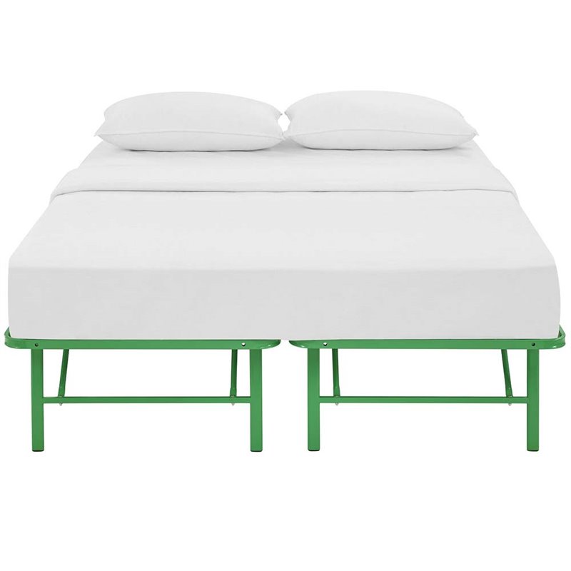 Modway Horizon Stainless Steel Full Metal Bed Frame in Green