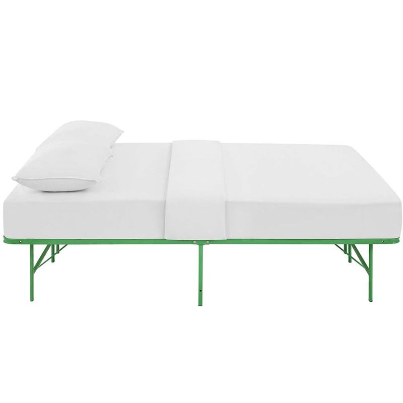 Modway Horizon Stainless Steel Full Metal Bed Frame in Green