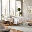 Modway Horizon Full Modern Style Stainless Steel Bed Frame in White
