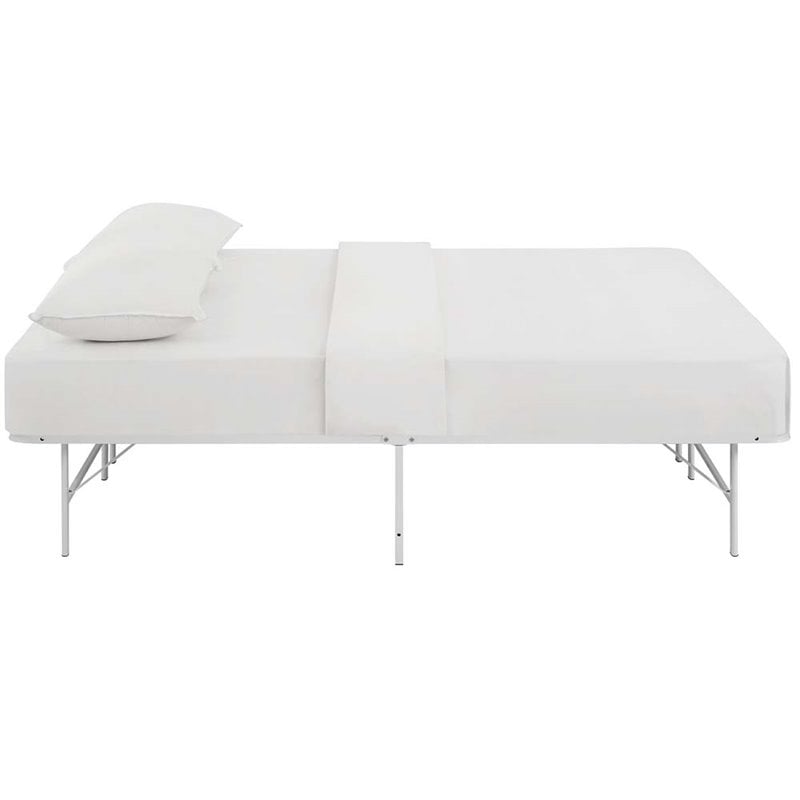Modway Horizon Full Modern Style Stainless Steel Bed Frame in White