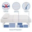 Modway Horizon Full Modern Style Stainless Steel Bed Frame in White