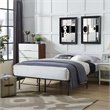 Modway Horizon Queen Modern Style Stainless Steel Bed Frame in Brown