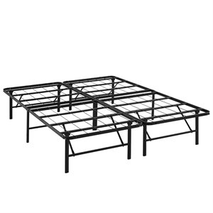Modway Horizon Queen Modern Style Stainless Steel Bed Frame in Brown