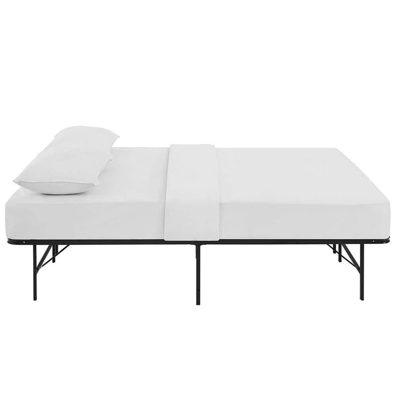 Modway Horizon Queen Modern Style Stainless Steel Bed Frame in Brown