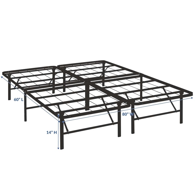 Modway Horizon Queen Modern Style Stainless Steel Bed Frame in Brown