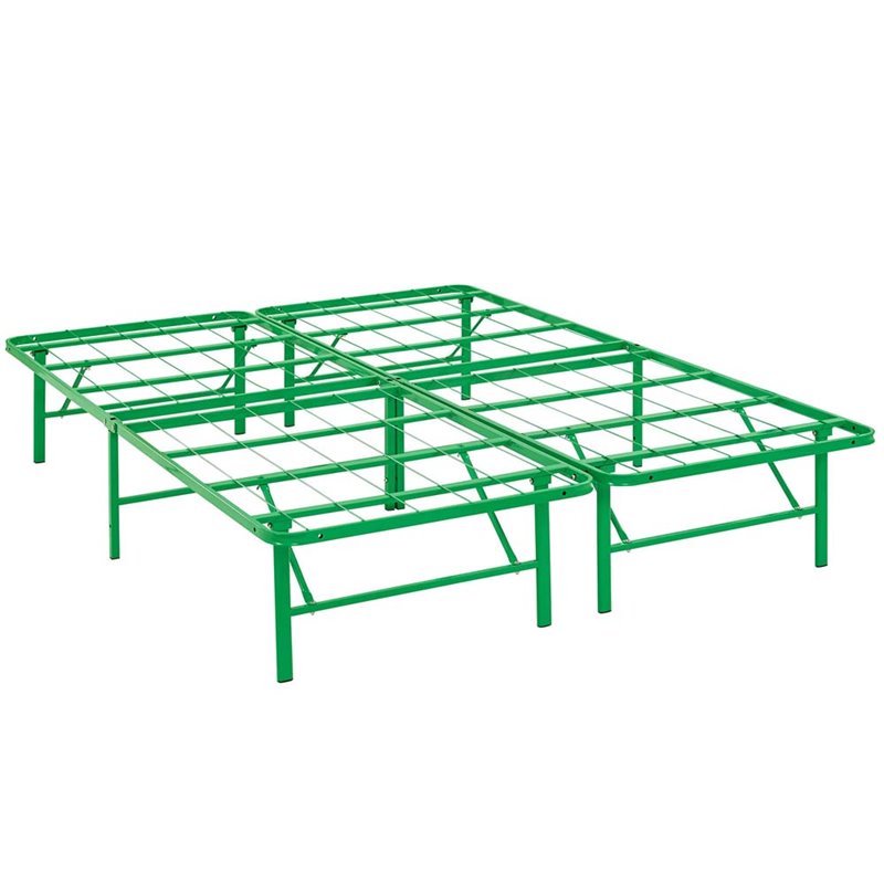 Modway Horizon Stainless Steel Queen Metal Bed Frame in Green