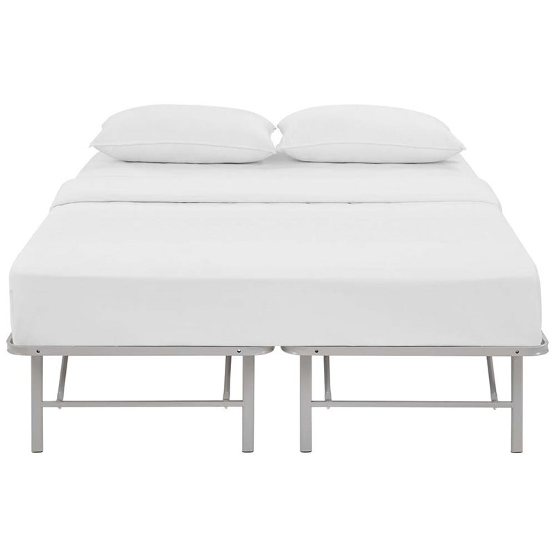 Modway Horizon Stainless Steel Queen Metal Bed Frame in Gray