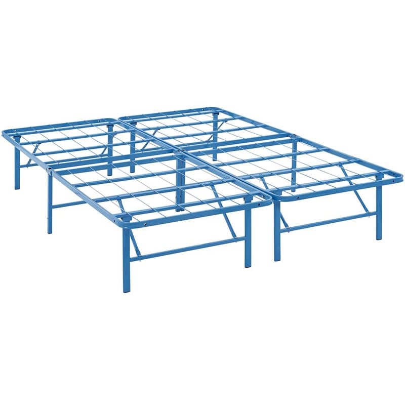 Modway Horizon Stainless Steel Queen Metal Bed Frame in Light Blue