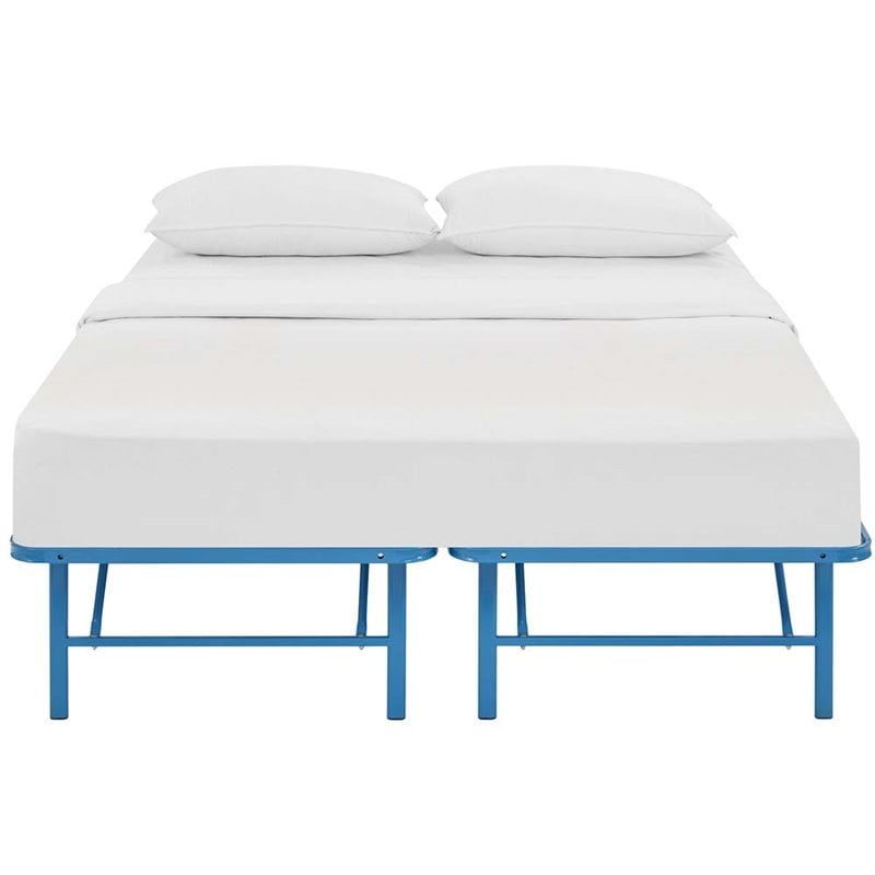 Modway Horizon Stainless Steel Queen Metal Bed Frame in Light Blue