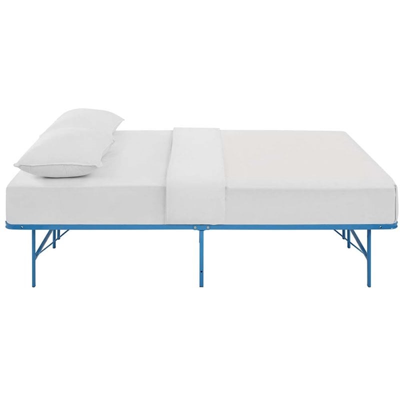 Modway Horizon Stainless Steel Queen Metal Bed Frame in Light Blue