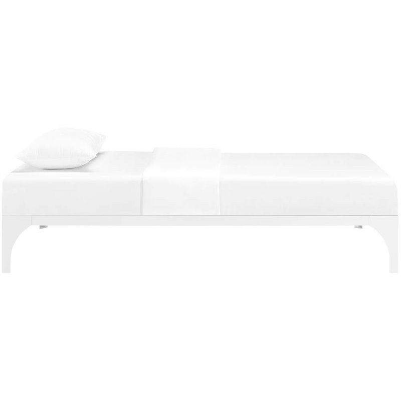 Modway Ollie Modern Sturdy Powder Coated Steel Twin Bed Frame in White