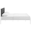 Millie Fabric King Bed in White Gray