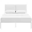 Modway Della King Faux Leather Panel Metal Bed in White