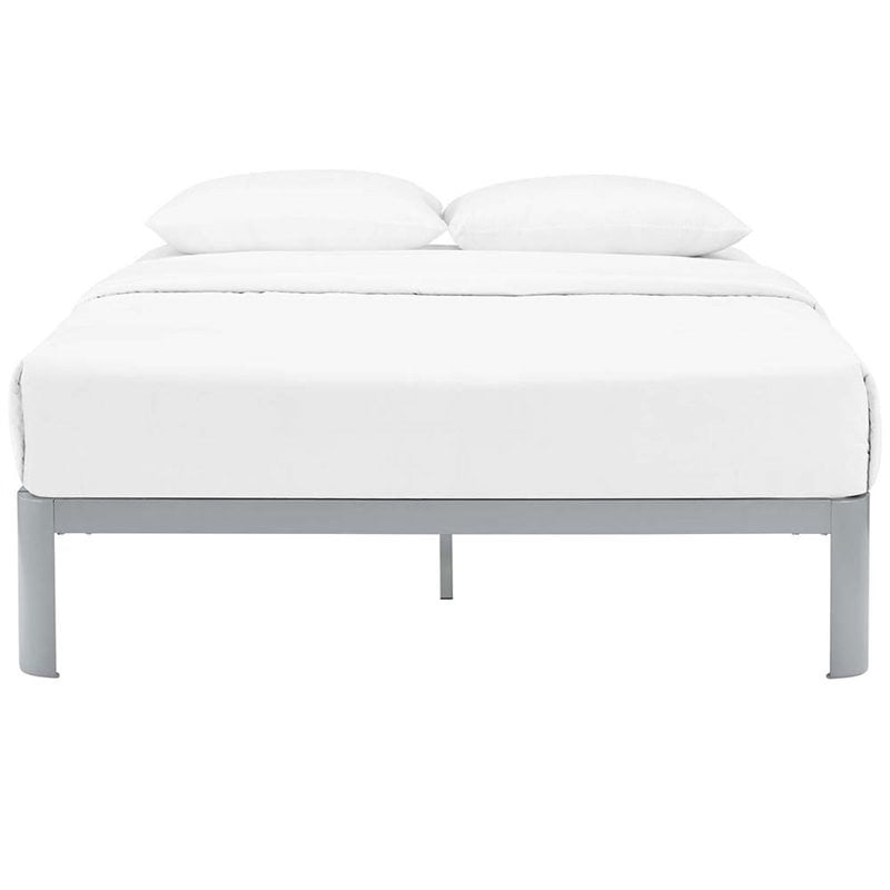 Modway Corinne Modern Sturdy Powder Coated Steel Full Bed Frame in Gray