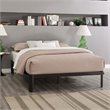 Modway Corinne Modern Sturdy Powder Coated Steel Queen Bed Frame in Brown