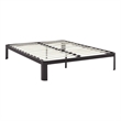 Modway Corinne Modern Sturdy Powder Coated Steel Queen Bed Frame in Brown