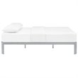 Modway Corinne Modern Sturdy Powder Coated Steel Queen Bed Frame in Gray