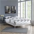 Modway Elsie Modern Sturdy Powder Coated Steel Queen Bed Frame in Gray