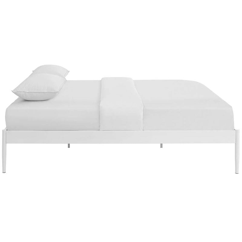 Modway Elsie Modern Sturdy Powder Coated Steel Queen Bed Frame in White