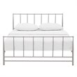 Modway Estate Modern Sturdy Powder Coated Steel Queen Bed in Gray