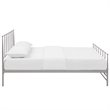 Modway Estate Modern Sturdy Powder Coated Steel Queen Bed in Gray