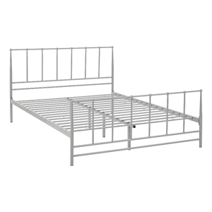 Modway Estate Modern Sturdy Powder Coated Steel Queen Bed in Gray