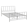 Modway Estate Modern Sturdy Powder Coated Steel Queen Bed in Gray