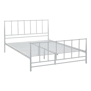 Modway Estate Modern Sturdy Powder Coated Steel Queen Bed in White