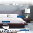 Modway Freja 3-Piece Queen Fabric and Wood Bedroom Set in Cappuccino/Gray