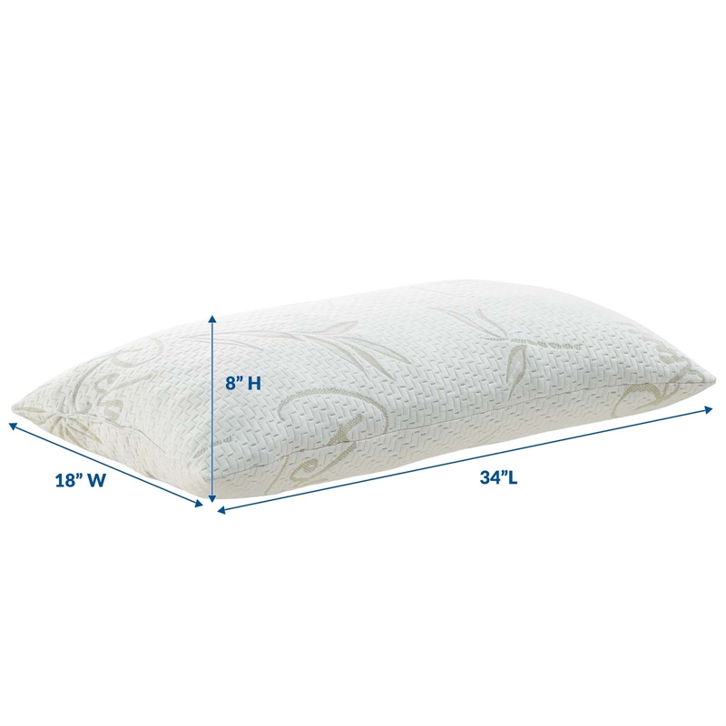 Modway Relax Rayon and Polyester Fabric King Size Pillow in White