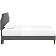 Laura Fabric Twin Platform Bed with Squared Tapered Legs in Gray