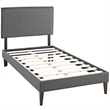 Modway Camille Fabric Upholstered Twin Platform Bed in Gray