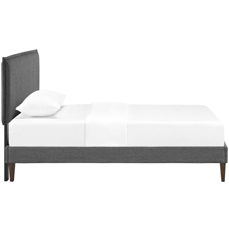 Modway Camille Fabric Upholstered Twin Platform Bed in Gray