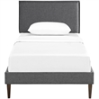 Modway Camille Fabric Upholstered Twin Platform Bed in Gray