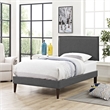 Modway Camille Fabric Upholstered Twin Platform Bed in Gray