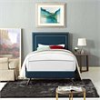 Modway Jessamine Polyester Upholstered Twin Platform Bed in Azure