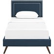 Modway Jessamine Polyester Upholstered Twin Platform Bed in Azure