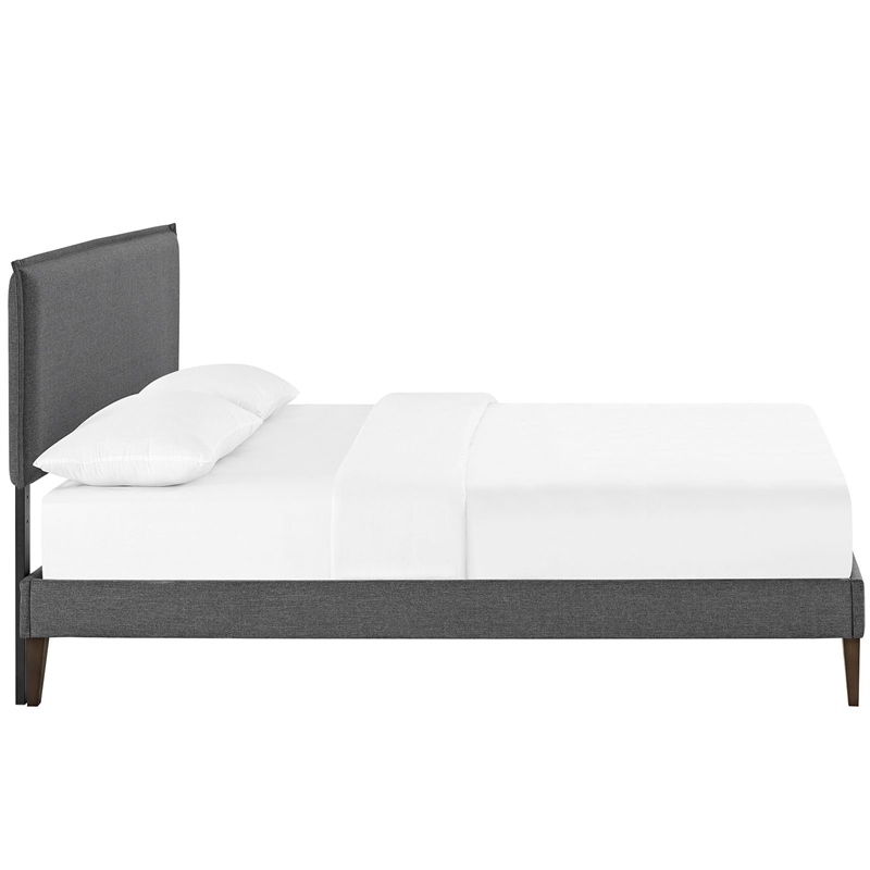 Modway Camille Fabric Upholstered Full Platform Bed in Gray