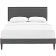 Modway Camille Fabric Upholstered Full Platform Bed in Gray