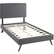 Modway Camille Polyester Upholstered Queen Platform Bed in Gray
