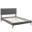 Modway Jessamine Fabric Upholstered Queen Platform Bed in Gray