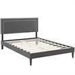 Modway Jessamine Fabric Upholstered Queen Platform Bed in Gray