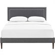 Modway Jessamine Fabric Upholstered Queen Platform Bed in Gray